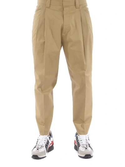 Shop Dsquared2 Cotton Pants In Beige