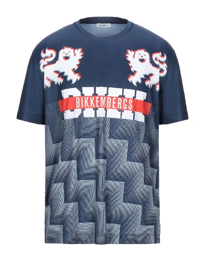 Shop Bikkembergs Man T-shirt Midnight Blue Size L Polyester