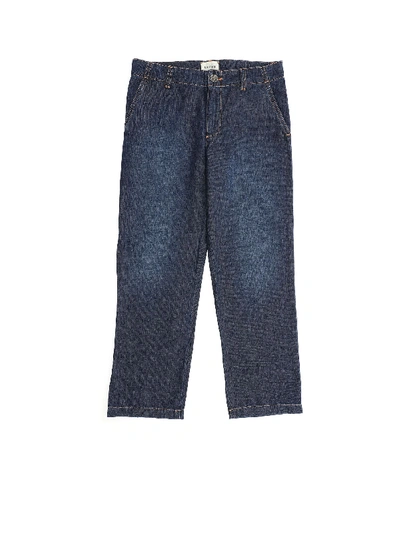 Shop Gucci Embroidery Jeans In Blue