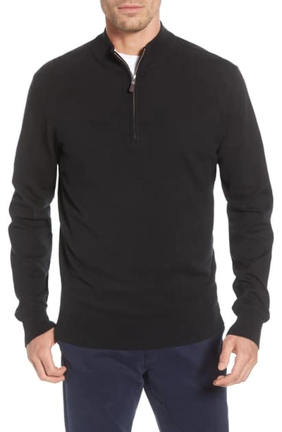Shop Peter Millar Crown Quarter Zip Pullover Sweater In Black
