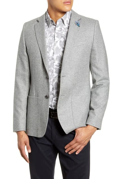 Shop Ted Baker Athlead Slim Fit Herringbone Wool Blend Sport Coat In Light Grey