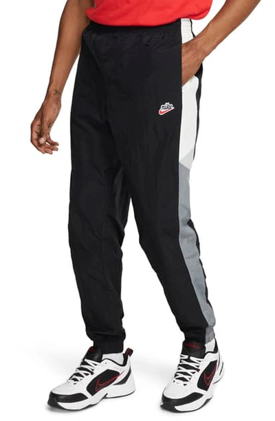 Shop Nike Heritage Jogger Pants In Black/ Smoke Grey/ White