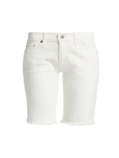 Shop Ag Nikki Relaxed Skinny Denim Shorts In 1 Year Tonal White