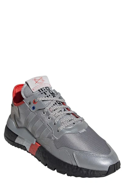 Shop Adidas Originals Nite Jogger Sneaker In Silver Met/ Core Black