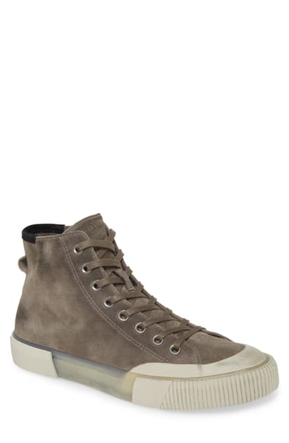 grey suede high top sneakers