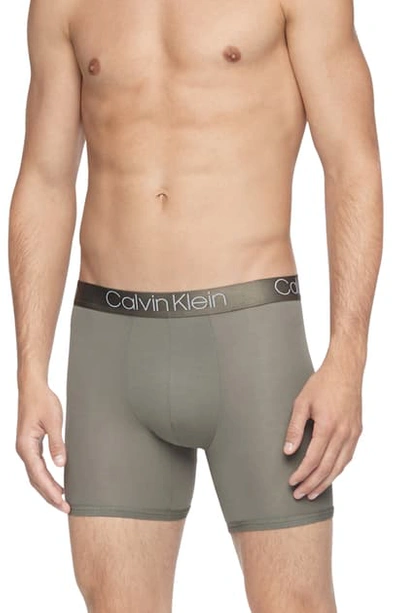 Shop Calvin Klein Ultrasoft Stretch Modal Boxer Briefs In Wild Fern