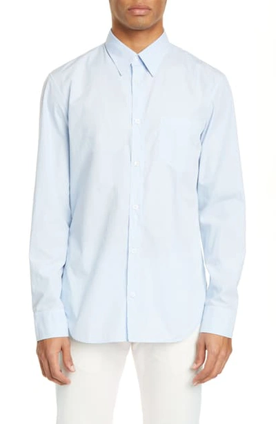 Shop Maison Margiela Faux Pocket Button-up Shirt In Light Blue