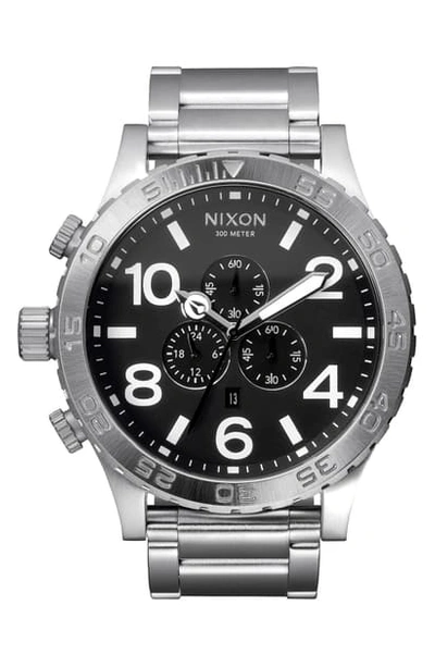 Shop Nixon 'the 51-30 Chrono' Watch, 51mm In Silver/ Black/ Silver