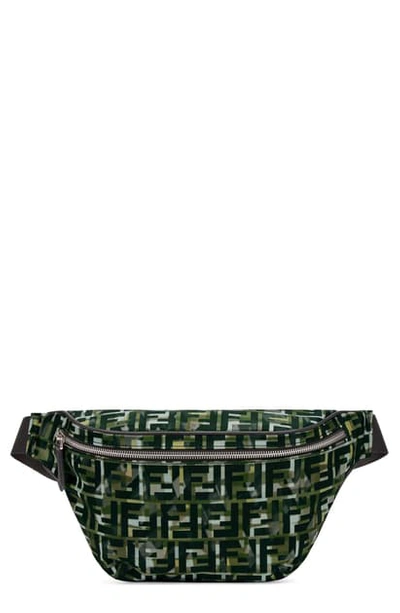 Shop Fendi Ff Camo Belt Bag In Green