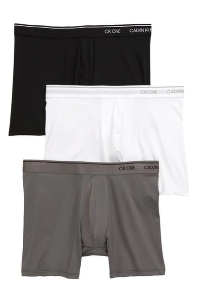 Shop Calvin Klein Ck One 3-pack Micro Boxer Briefs In White Black Grey Sky