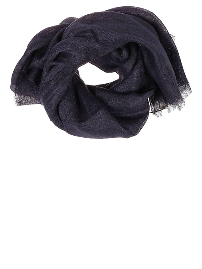 Shop Etro Linen Scarf In Blue