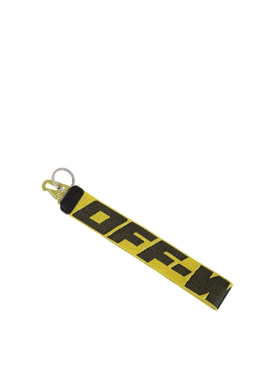 Shop Off-white Industrial Logo Key Ring In Yellow