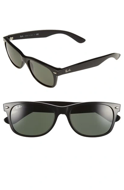 Shop Ray Ban 'new Wayfarer' 55mm Sunglasses In Black/ Green