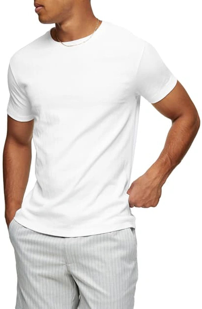 Shop Topman Ribbed Crewneck T-shirt In White