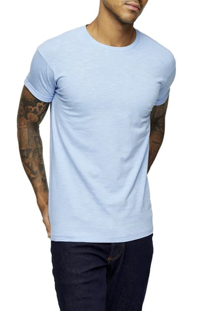 Shop Topman Slub Roller T-shirt In Light Blue