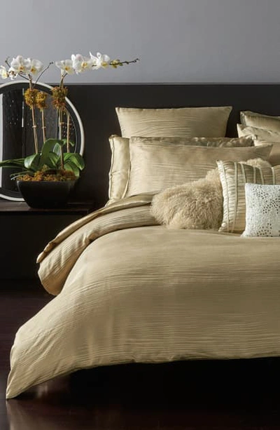 Shop Donna Karan Collection 'reflection' Duvet Cover In Gold Dust
