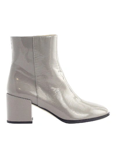 Shop Fabiana Filippi Patent Leather Ankle Boots In Grey