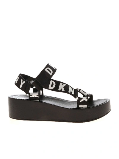 Shop Dkny Ayli Multi Strap Sandals In Black