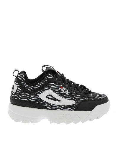 Shop Fila Disruptor Animal Sneakers In Black And White