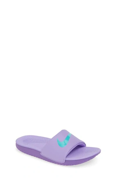 Shop Nike Kawa Slide Sandal In Atomic Violet/ Jade/ Grape