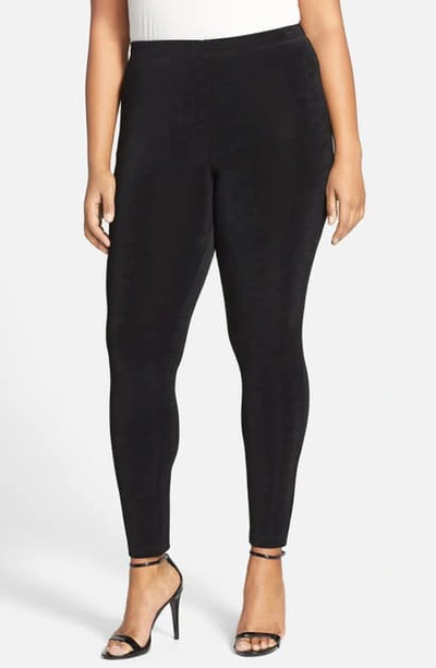 Vikki Vi High Rise Stretch Knit Slim Pants In Black