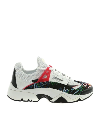 Shop Kenzo Sonic Sneakers In White And Black