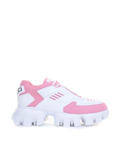 Shop Prada Cloudbust Thunder Sneakers In Pink And White