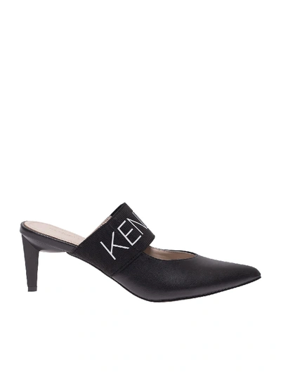 Shop Kendall + Kylie Lacey Branded Mules In Black