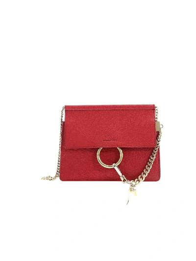 Shop Chloé Faye Mini Red Bag With Charms
