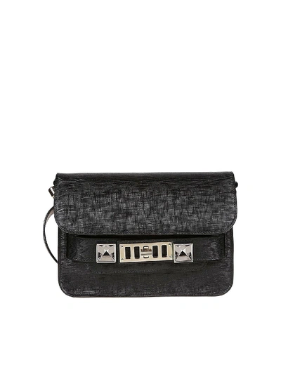 Shop Proenza Schouler Saffiano Cross Body Bag In Black