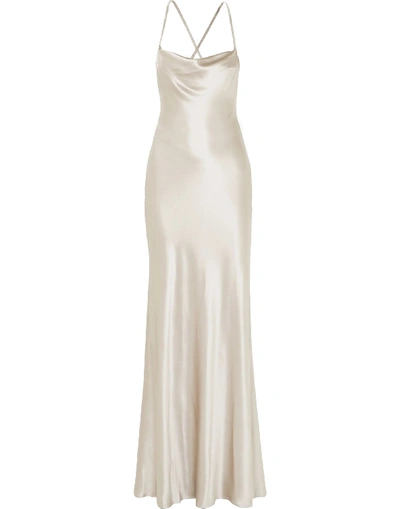 Shop Galvan London Woman Maxi Dress Silver Size 12 Silk