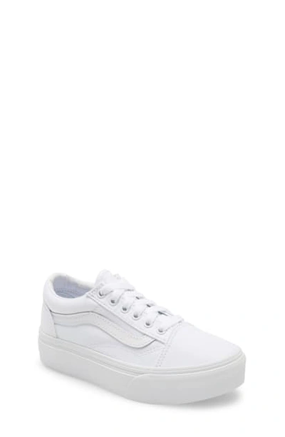 Vans Kids' Old Skool Platform Sneaker In True White/white | ModeSens