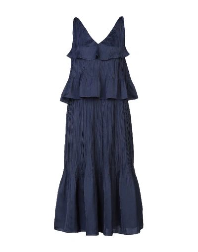 Shop Maje 3/4 Length Dresses In Dark Blue