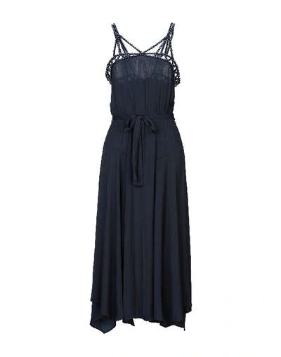 Shop Maje Midi Dresses In Dark Blue