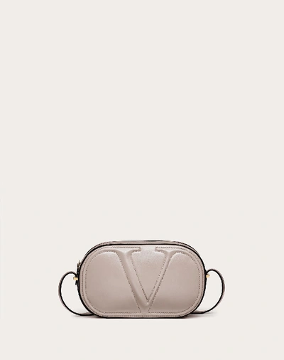 Shop Valentino Garavani Vlogo Walk Calfskin Crossbody Bag In Poudre