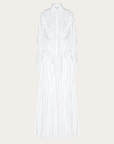 Shop Valentino Technical Poplin Evening Dress In White