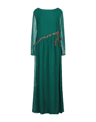 Shop Cavalli Class Long Dresses In Green