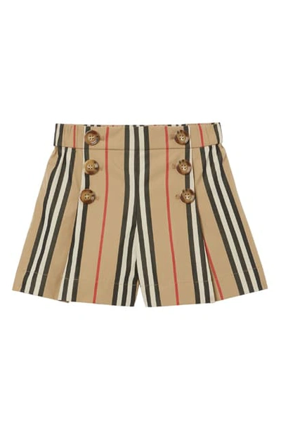 Shop Burberry Tamara Icon Stripe Sailor Shorts In Archive Beige