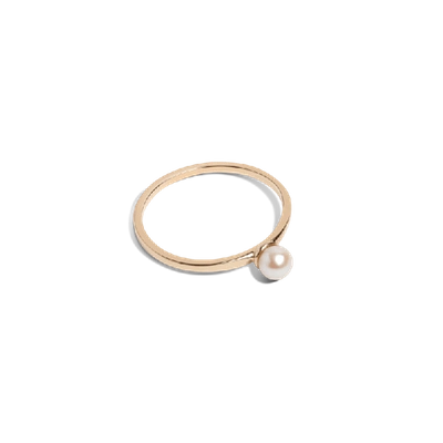 Shop Aurate Simple Pearl Ring In Gold