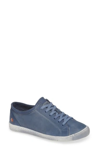 Shop Softinos By Fly London Isla Distressed Sneaker In Navy Washed Leather