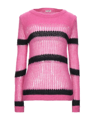 Shop Miu Miu Sweater In Fuchsia