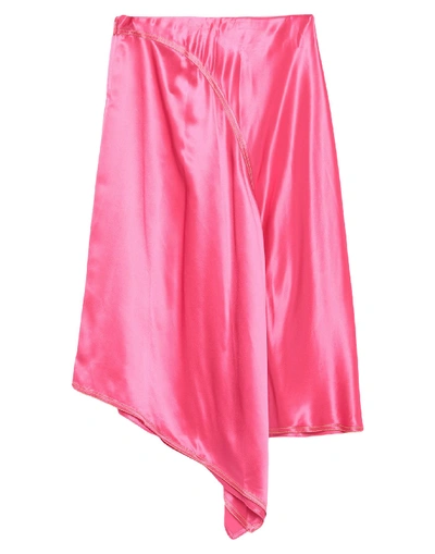 Shop Sies Marjan Woman Midi Skirt Fuchsia Size 4 Viscose In Pink
