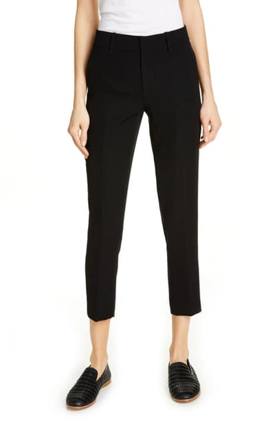 Shop Vince Flat Front Crop Trousers In Black