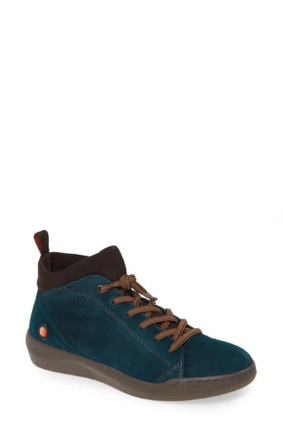 Shop Softinos By Fly London Biel Sneaker In Dark Petrol Leather