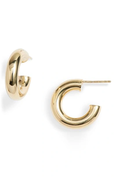 Shop Adinas Jewels Adina's Jewels Extra Small Thick Hollow Hoop Earrings In Gold