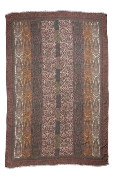 Shop Etro Raji Paisley Scarf In Med Brown Multi