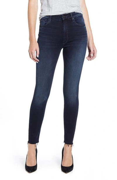 Shop Mother The Looker High Waist Frayed Ankle Skinny Jeans In Last Call