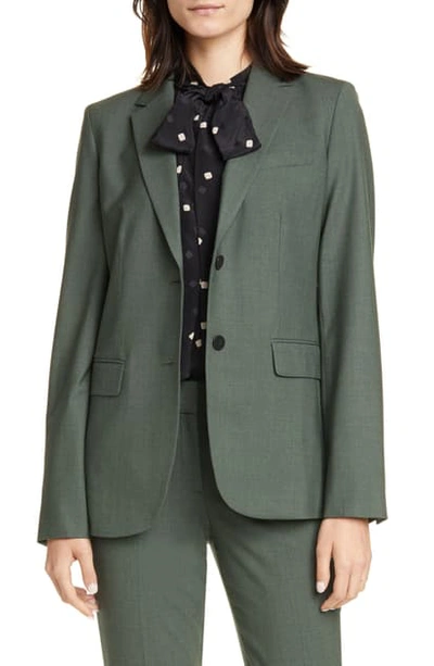 Shop Theory Classic Stretch Wool Jacket In Hunter Green Melange