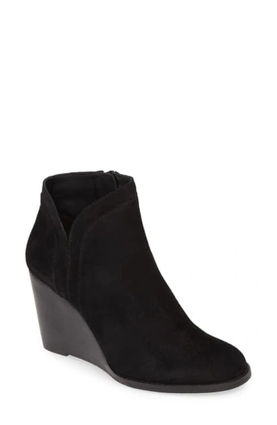 Shop Lucky Brand Yimina Wedge Bootie In Black Suede