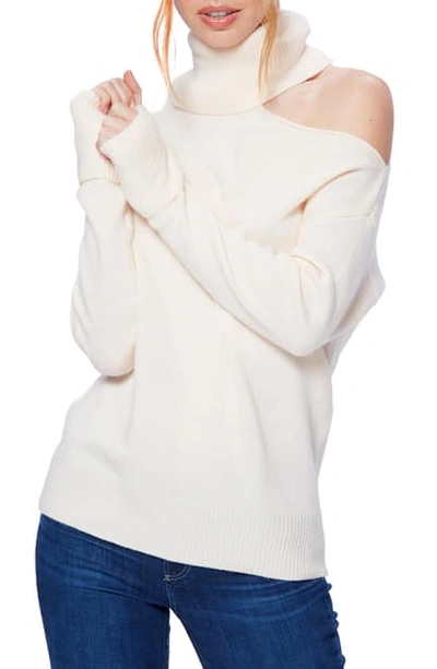 Shop Paige Raundi Cutout Shoulder Sweater In Ivory